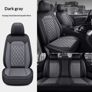Full-Leather Diamond-Pattern Car Seat Cover Set