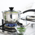 Set Of 3 Induction Non Stick Stainless Steel Cookware Kitchen Glass Lids Pot Pan