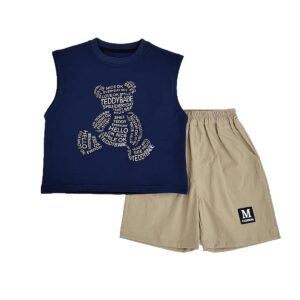 Summer Korean-style Sleeveless Boys Cartoon Letter Vest
