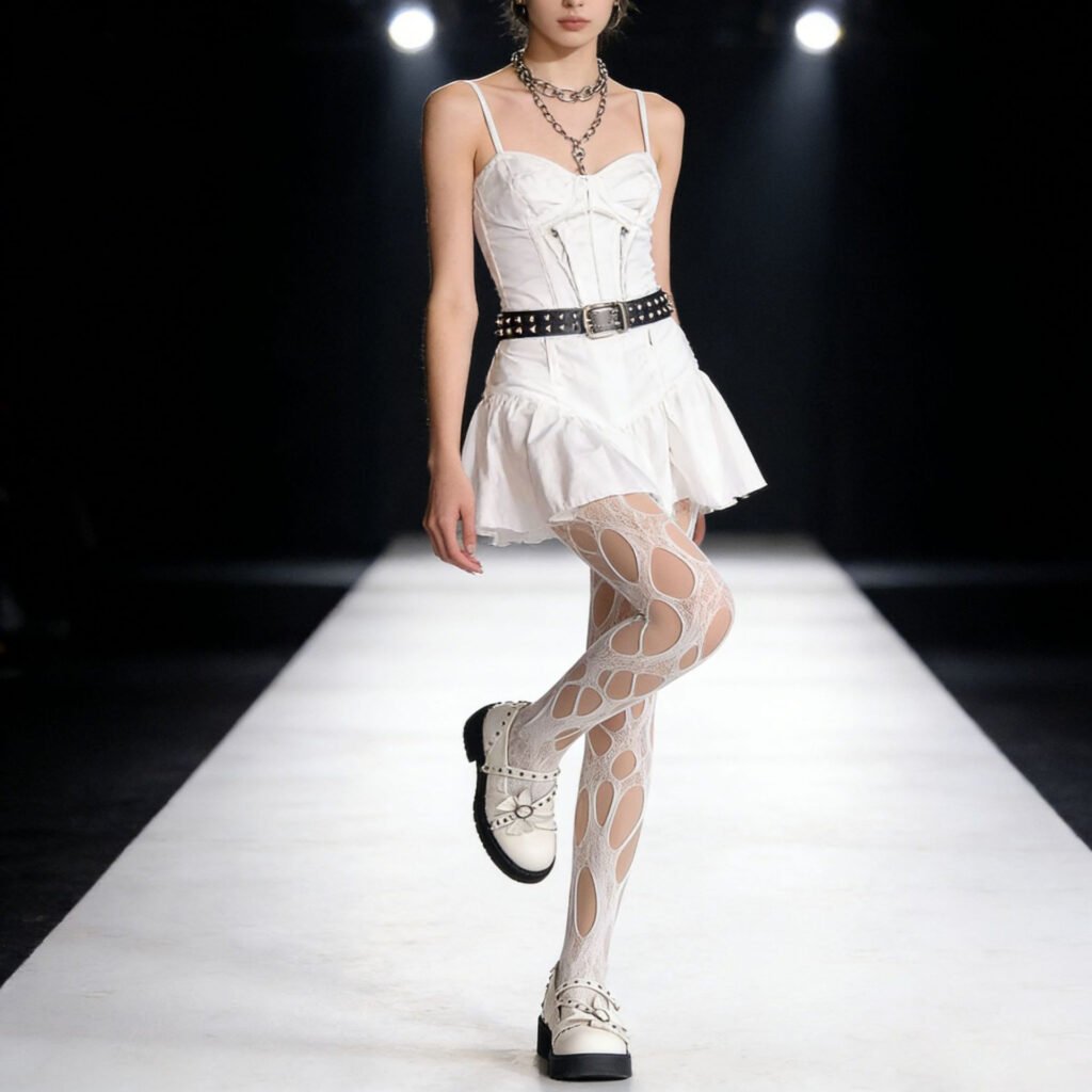 Irregular And Sexy Stockings With Summer Thin Straps, Broken Holes, Black Silk Jumpsuit Stockings