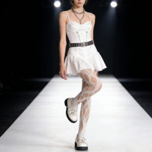 Irregular And Sexy Stockings With Summer Thin Straps, Broken Holes, Black Silk Jumpsuit Stockings