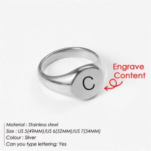 Customized Personalized Engraved Alloy Ring