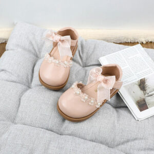 Leather Shoes, Bow Tie, Western Style, Baby Girl Princess Shoes, Fashionable Soft Soled Shoes For Little Girls