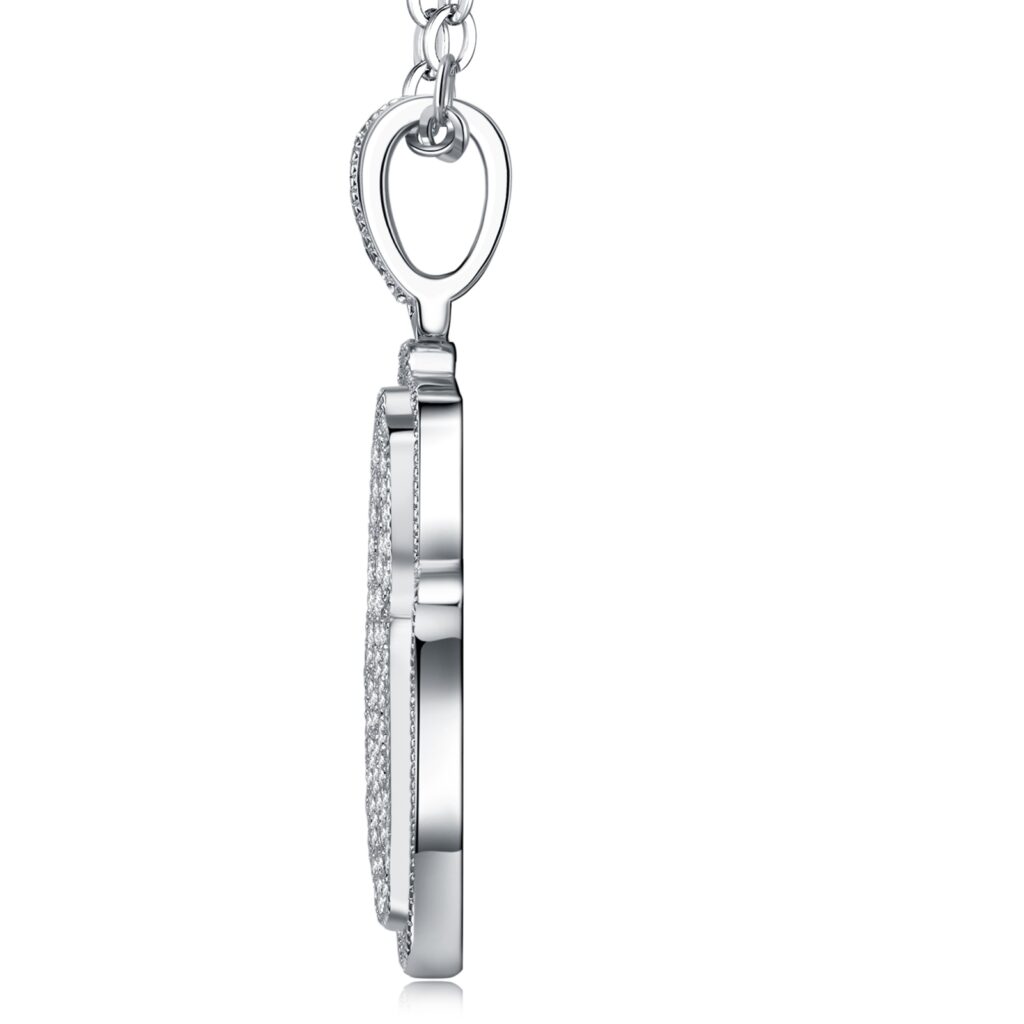 A Luxurious And Fashionable Minimalist Jewelry Pendant Necklace Set With Top-quality Moissanite, Made Of S925 Silver Electroplated With Platinum.
