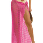 Fisoew Womens Crochet Swimsuit Coverups Hollow Out Bikini Wraps Swimwear Bathing Suit Cover Up Beach Maxi Skirt