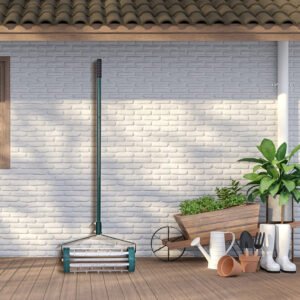 18 Inch Rolling Lawn Aerator With Anti-slip Handle And Tine Spikes Detachable Handle For Sand, Clay, Soil, Etc