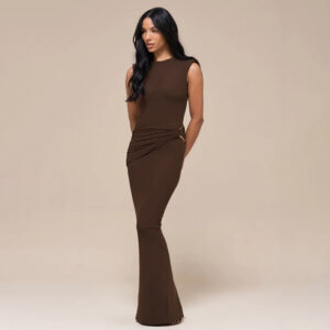 Fastener-free Sleeveless Back-split Bodycon Sheath Dress