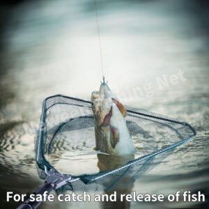 Folding Fishing Pole Landing Net Telescopic Extending Fly Trout Carp Course Sea