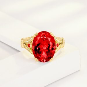 Goose Egg Diamond Creative Large Loose Stone 18k Gold-Plated Ring