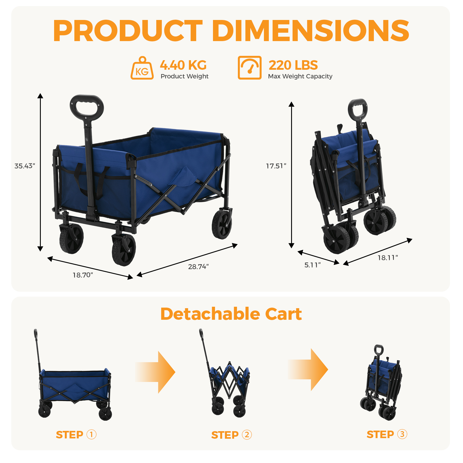 Foldable Trolley, With Wheels, Foldable, Large Capacity, 330 Pounds, Multi-functional Trolley, Heavy-duty Design, With Elastic Handles - Image 21