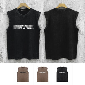 Euro-American Streetwear Distressed Sleeveless T-shirt Vest