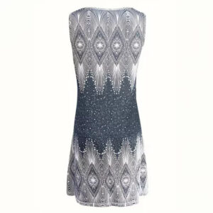 Cross-border European And American Amazon New Summer Womens Loose V-Neck Sleeveless Tank Top Printed Dress