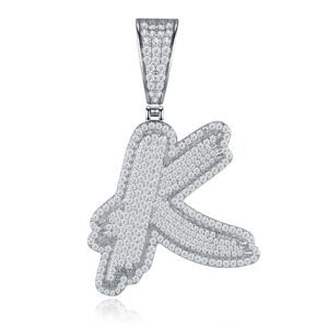 Fashion Style 26 Letters - K Set With Top Quality Morganite, Luxurious And Fashionable Minimalist Trend Jewelry Silver Pendant Necklace, Made Of S925 Silver Electroplated With Platinum.