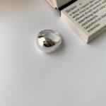 Ins Style Minimalist Design, Versatile & Simple Plain Band, Smooth Surface, Personalized Oval Geometric Open Ring