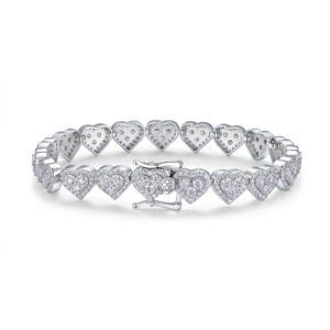 A Luxurious And Fashionable Minimalist Jewelry Bracelet Featuring Top-quality Moissanite, Made Of S925 Silver Electroplated With Platinum.