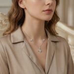 925 Sterling Silver Elegant Sterling Silver Marquise-Cut Floral Station Necklace