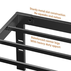 Heavy Duty Metal Bed Frame With Sturdy Steel Slat Support, No Box Spring Needed