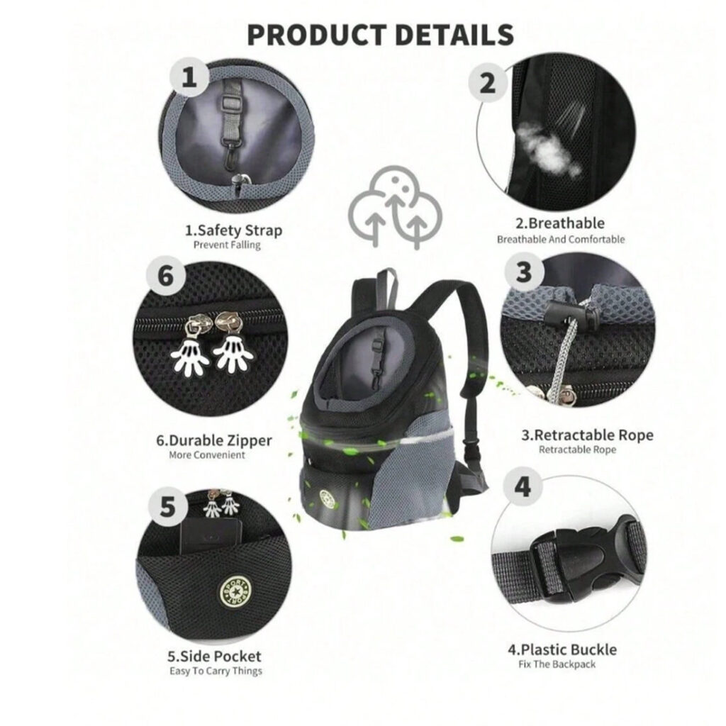 NEW Pet Dog Carrier Puppy Travel Mesh Backpack Front Travel Portable Breathable Bag