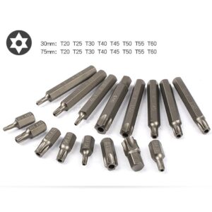 75Pcs Hex Torx Star Spline Ribe Socket BIT Set 1 2 & 3 8 Dr Short & Long UK