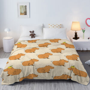 Capybara Blanket, Soft Flannel Throw For Kids Boys Girls, Cute Animal Plush Gift For Birthday, Cozy Kawaii Stuff Decor For Room Couch Sofa