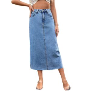 Casual Trendy High-waisted Figure-flattering Versatile A-line Denim
