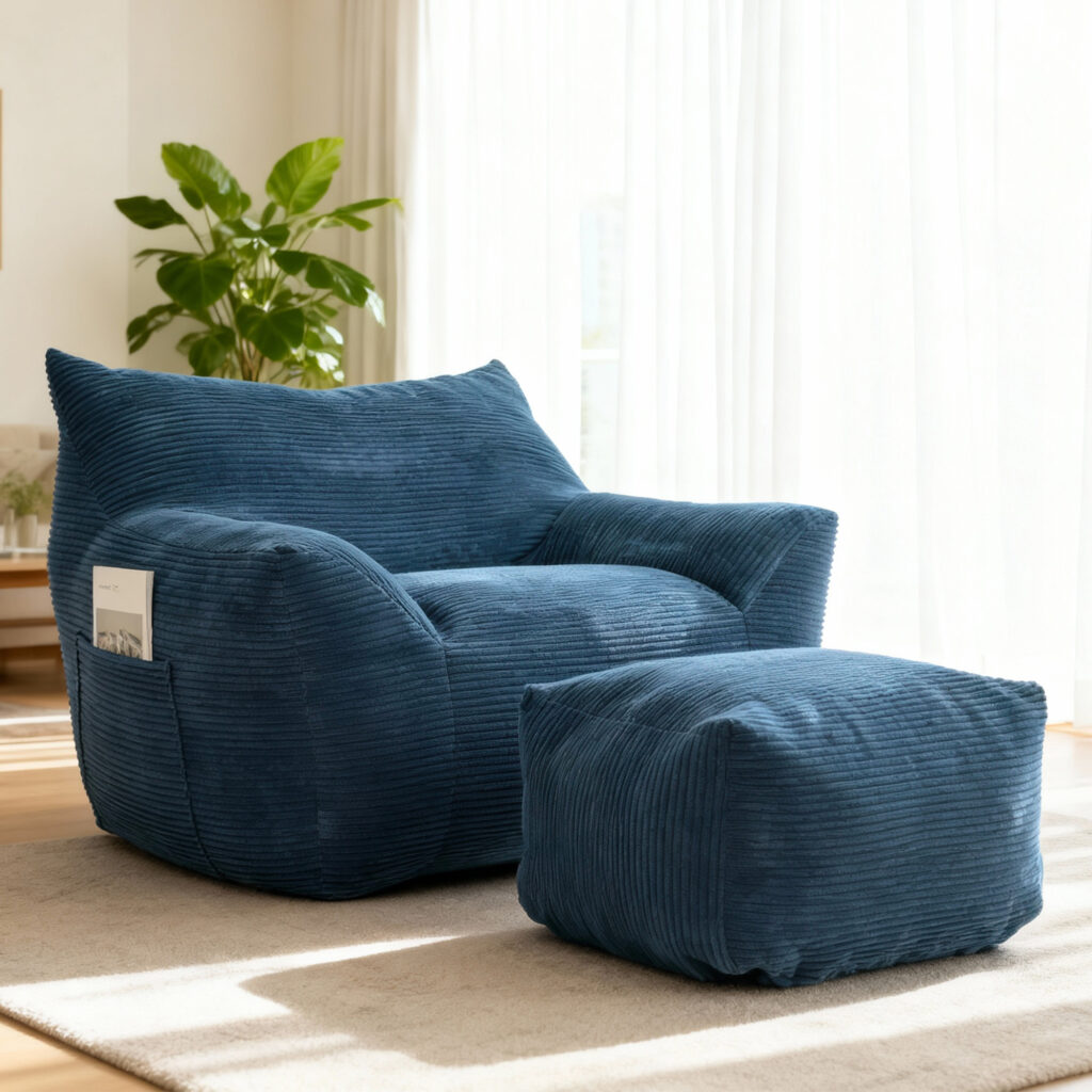 Bean Bag Chair For Adults, Oversized Comfy Beanbag Living Room Lazy Sofa For Bedroom & Dorm