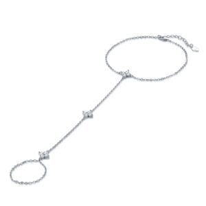 A Luxurious And Fashionable Minimalist Jewelry Bracelet Featuring Top-quality Moissanite, Made Of S925 Silver Electroplated With Platinum.