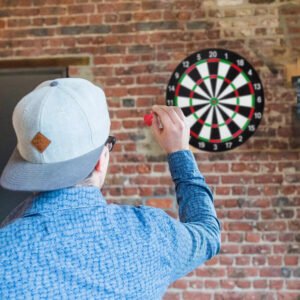 FULL SIZE 17in DARTBOARD SET 6 DARTS FAMILY DART GAME BOARD ADULTS KIDS XMAS