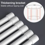 Close-up of thickened orthodontic brackets and a schematic showing stability without tipping.