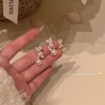 Elegant Pearl Drop Earrings For Women, Dainty Silver Tone Water Drop Crystal Tassel Stud Earrings, Luxury Vintage Bridal Jewelry Gift