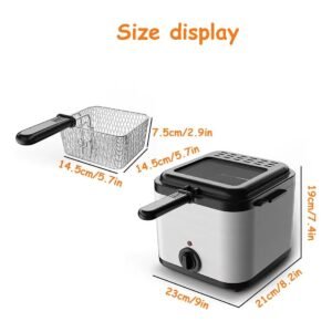 2. 5Ltr Compact 1 0 0W Electric Stainless Steel Deep Fat Fryer Non-stick Chip Pan