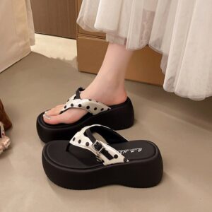 Women’s Thick Sole Flip Flops, Summer Outdoor Wear, Vacation Style, Fashion Casual Slide Sandals To Match Dresses