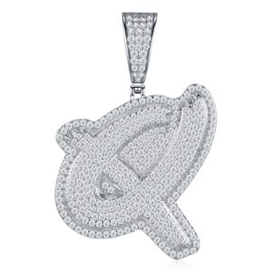 Fashion Shape 26 Letters -Q Set With Top Moissanite Luxury Fashion Light Luxury Trend Jewelry Silver Necklace Pendant, Using S925 Silver Plated Platinum Material.