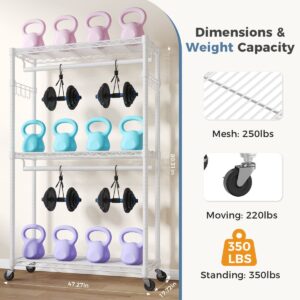 29.5-45-inch Rolling Clothes Rack With Adjustable Metal Shelves And Heavy-duty Hangers With Side Hooks,ideal For Homes And Laundry Rooms