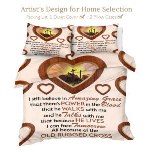 Religious Theme 3D Effects Bedding Set, Microfiber Bedroom Quilt Cover, Soft Comforter Cover With Zipper Ties And 2 Pillowcases