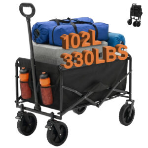 Foldable Trolley, With Wheels, Foldable, Large Capacity, 330 Pounds, Multi-functional Trolley, Heavy-duty Design, With Elastic Handles