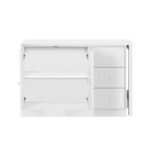 U-STYLE 89.7 Wooden Sideboard With Extendable Table Multifunctional Storage Cabinet With 2 Doors And 3 Drawers For Living Room Study Foyer And Kitchen