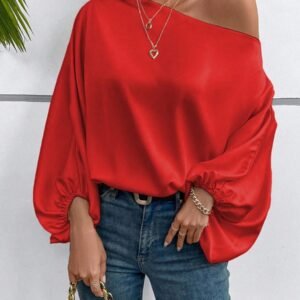Off-shoulder Satin Blouse For Women