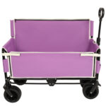 3- In- 1 Convertible Folding Wagon Cart With Bench Seat & Storage - 500lbs Heavy- Duty Utility Wagon 180L Capacity All- Terrain Wheels For Camping Beach Sports Garden Purple