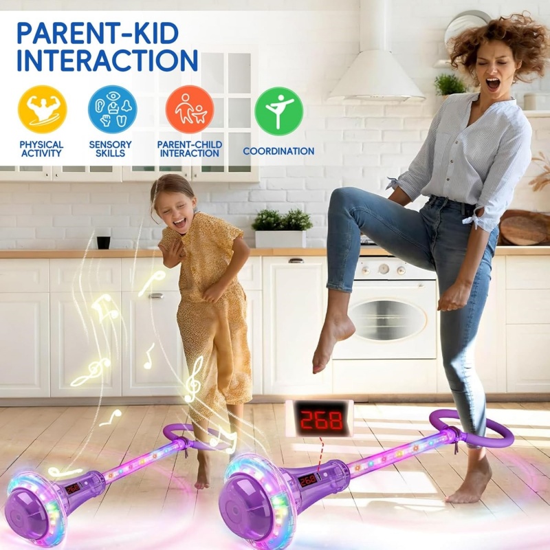 Ankle Skip Ball For Kids With Counter Timer Cal Calculator Girl Birthday Gifts-Purple - Image 3
