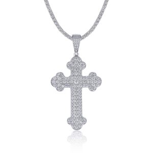 A Luxurious And Fashionable Minimalist Jewelry Pendant Necklace Featuring Top-quality Moissanite, Made Of S925 Silver Electroplated With Platinum.