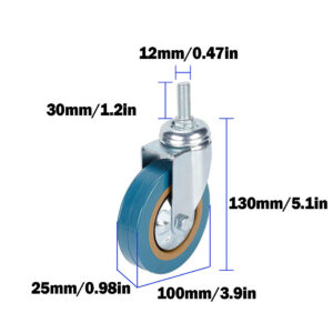 4 X Heavy Duty 1 00mm 240KG Rubber Swivel Castor Wheels Trolley Furniture Caster