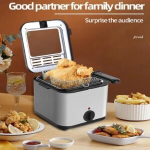 2. 5Ltr Compact 1 0 0W Electric Stainless Steel Deep Fat Fryer Non-stick Chip Pan