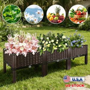 1Pc Outdoor Raised Garden Bed With Legs Elevated Planter Box With Self Watering System For Garden Patio Balcony Vegetables Flowers Herbs PP Plastic Box Easy Assembly