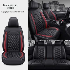 Full-Leather Diamond-Pattern Car Seat Cover Set