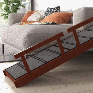Wooden Dog Ramp With Removable Guardrails