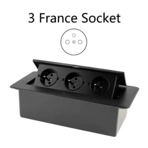 Support Pan European：3-IN-1 USB Built-in Socket Table Socket Kitchen Wall Recessed VDE BLACK DHL