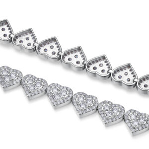 A Luxurious And Fashionable Minimalist Jewelry Bracelet Featuring Top-quality Moissanite, Made Of S925 Silver Electroplated With Platinum.