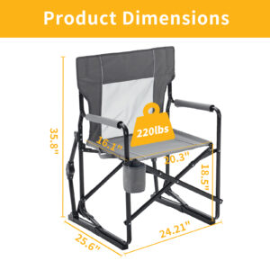 Outdoor Folding Chair, Portable Camping Lawn Chair, With Mesh Backrest, Waterproof Armrests And Sturdy Frame