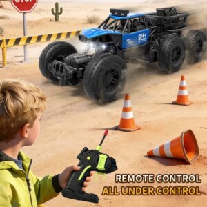 All-terrain Electric Toy Car, Alloy Car, 1-20 Scale Model Car, 2.4GHz R Or C Off-road Car, High-speed Car, With Headlights And Shock Absorption, Birthday Gifts For Kids Over 3 Years Old-blue